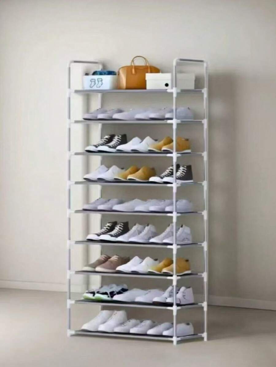 ZAPATERO TUBO DE ALUMINIO 9 NIVELES - Blanco - Ver 1