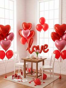 Conjunto com 24 balões gigantes vermelhos com a palavra "LOVE", ideais para decoração de festas de Dia dos Namorados. Disponíveis também em formato de coração nas cores vermelho e rosa (18 polegadas) e látex vermelho (10 polegadas). Perfeitos para presentes surpresa, decoração, pedidos de casamento, noivados, declarações de amor, aniversários e encontros românticos. - Multicolorido - Ver 8