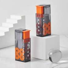 1 Piece Orange Portable Floss Dispenser, Floss Picks With 2025 Designed Bracket, Automatic Floss Organizer, Oral Care Press-Type Disposable Floss Sticks (Including 10 Pieces Of Floss), Suitable For Travel, Business Trips And Daily Use - 橘色 - 查看 9