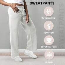 3 Pack Women's Wide Leg Sweatpants Workout And Yoga (Plus Sizes Available) ZQZF - Hitam / Ungu Muda / Abu-abu Muda - View 6