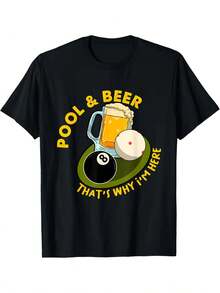 Pool & Beer That's Why I'm Here Billiard Players T-Shirt - 黑色 - 查看 1