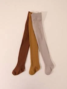 Bộ 3 quần legging trơn màu cho bé gái, thích hợp mặc hàng ngày - Nhiều màu - Xem 5