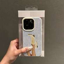 1pc Retro Red Striped Pattern TPU Material Phone Case Compatible With IPhone//Redmi/ 17 Pro MaxFOR-YOUR-BELOVED-PHONEFashionable - Kiểu 1 (1 cái) - Xem 2