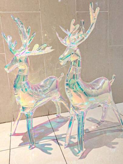 قطعة واحدة بالون شكل رنة من ورق الألومنيوم الملون، مناسب لحفلات عيد الميلاد والتزيين الداخلي والمناسبات وأعياد الميلاد، ديكور أجواء عيد الميلاد