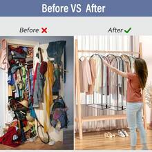¡RecomendadoBolsas para Ropa Colgante para 50 prendas, JASUVII Juego 4 Fundas ropa armario de 60x102x25.5 cm, Fundas Ropa Antipolvo para guardar trajes, vestidos, abrigos y chaquetas¡Top de Temporada - 1 - Ver 7