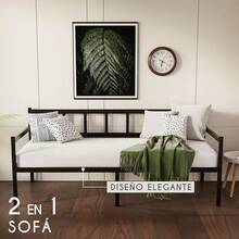 Cama Divan con Altura de 35 - Camas Individuales 90x190 - Somier Sofa con Base par Colchón 90x190 - Divan Cama de Metal Negro