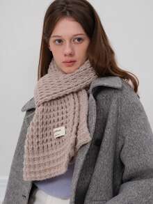 1 szt. Damski, jednolity kolor, uroczy, krótki, dzianinowy szalik/ocieplacz na szyję, odpowiedni na wyjścia, do codziennych dojazdów, jesień/zima