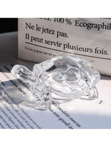 1pc Charming Transparent Sea Turtle Statue - A Healthy Blessing Decor, High Transparency, Cute Home Accessory For Sea Turtle Lovers, Sea Turtle Decor, Sea Turtle Statue, Sea Turtle Gift, Home Decor Statue, Unique Home Decor, Mini Statue, Small Ornament