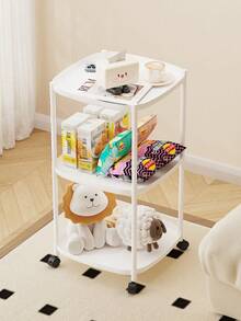 1pc Modern Minimalist Creative Coffee Table, 2-Tier/3-Tier Storage Nightstand, Suitable For Living Room, Bedside, Bedroom And Office, Milk & Oil Style Coffee Table, Easy Assembly