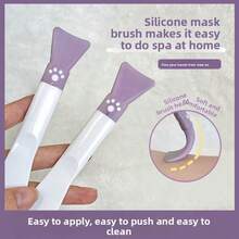 1支硅胶面膜刷，双头刮面膜刷，涂抹泥面膜美容工具，旅行必备，情人节礼物，平价旅行化妆刷，女士礼物，化妆师礼物，专业全套化妆工具 - 紫色 - 查看 1