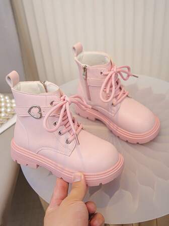 1 Paar Mädchen Kinder Süße Mode Stiefel, Rosa Warme Schul- und Outdoor Stiefel, Baby Lässig Stiefel, Ganzjahres Einzelstiefel