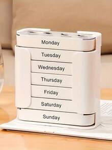 7 天大容量便携式药丸收纳盒，带可拆卸每日隔层 - 上午、中午、晚上、睡前每周用药计划，Whiteod-Safe PC 材质，每日药丸收纳盒 | 现代药盒 | 聚碳酸酯，药丸盒 - 彩色 - 查看 15