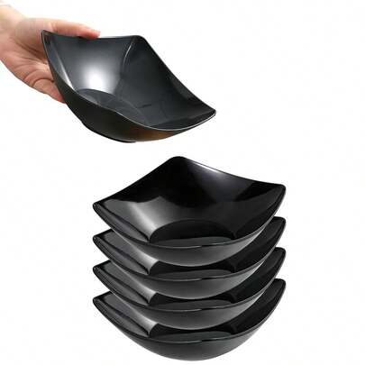 2/4/6/8/10 piezas Juego de tazones de plástico, tazones de servir para la cocina, tazones blancos grandes para sopa, avena, pasta, aperitivos, aptos para microondas y lavavajillas