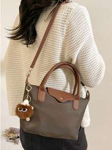 New Winter Mini Fashion Handbag, Featuring Colorblock Design, Waterproof Nylon Material, Available In Shoulder Bag, Square Bag And Vegetable Basket Styles, Suitable For Commuting, Parties And Dates. Size: 7.5" L X 2.4" W X 3.9" H - Multicolor - View 9