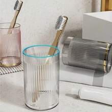 New Gold-Plated Vertical Striped Rinse Cup, A Luxurious And Minimalist Rinse Cup With High Aesthetics, Suitable For Brushing Teeth At Home, Couples, Bathroom Use, Simple And Transparent Design, Couple Color Matching. - Multicolor - View 6