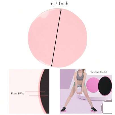 Exercise Core Sliders, 2 Pcs Pink 6. Inch Workout Slider Yoga, Push - Up And Sports