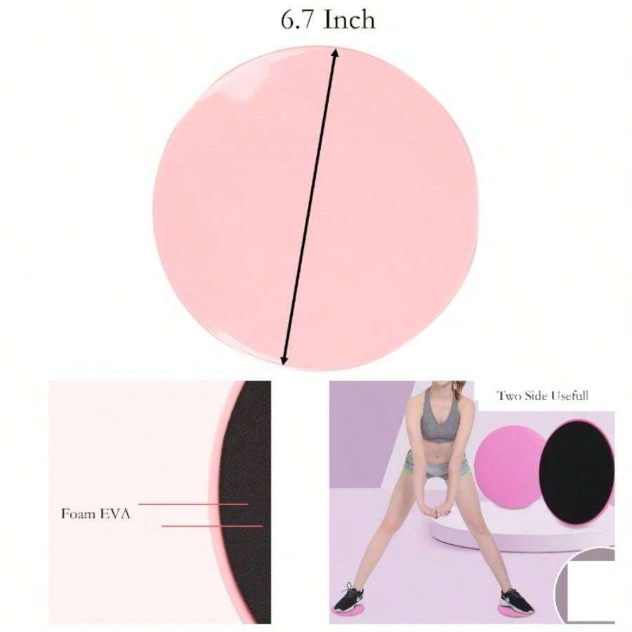 Exercise Core Sliders, 2 Pcs Pink 6. Inch Workout Slider Yoga, Push - Up And Sports - Pink - View 1