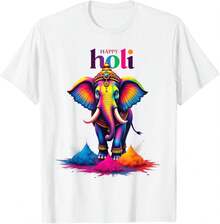 Happy Holi Festival India Hindu Colors Spring Elephant T-Shirt1.Jpg