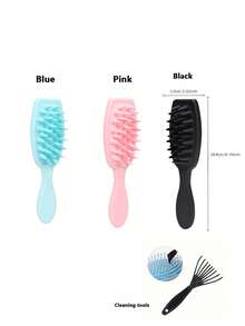 Shampoo Brush Scalp Massager Comb,Scalp Massaging Hair Comb For Wet & Dry Hair, Gentle Rubber Bristles, ABS Plastic Handle, Silicone Hair Scrubber With Long Handle For Hair Growth And Dandruff Removal, For Home Use Hair Brush Comb ,Hair Styling Tools ,Hair Styling Kit