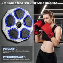 Modelo de Pared Grande, máquina de Boxeo Profesional, con Guantes de Boxeo, electrónica LED de Colores y Bluetooth, 9 velocidades y Modos, para niños y Adultos - Negro - Ver 4