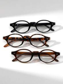 1 par de gafas de estilo punk retro con remaches y montura pequeña, de moda callejera personalizada sin receta para hombres