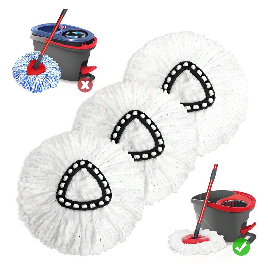 Mop Replace Head 3 Pack For O-Cedar EasyWring 1 Tank System - trắng - Xem 1