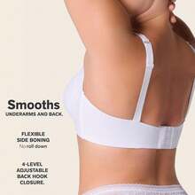 Sujetador moldeador con frente de malla para mujeres - blanco - Ver 4