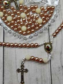 Alice's affection Rosary Assembly Kit With Casting And Resin For Adults, Jewelry, And Religious Items - Rust Brown - View 2