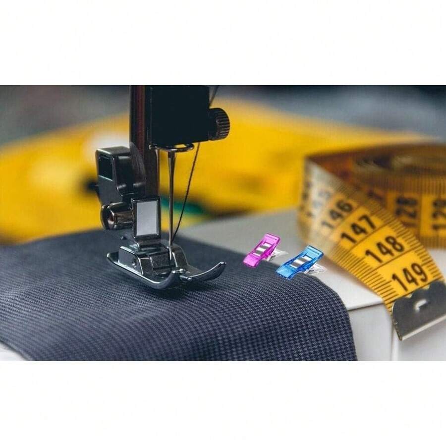 Performore Clips - Paquete de clips de costura multicolores para colchas y manualidades, incluye lata decorativa de mariposa para guardarlos para costura precisa, sujeción de telas y - 1 - Ver 1