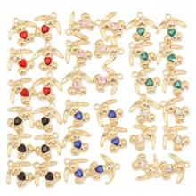 10pcs Mixed Shiny Colorful Heart, Crystal, Bow, Rabbit, Water Drop Elegant Alloy Pendants, Charms For Necklace, Earrings, DIY Jewelry Making - Gold - View 9