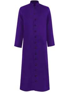 Men's Cassock Robe Church Robe Choir Minister Clergy Pulpit Liturgical 5 Colorshalloween - Purple - View 1