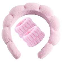1/3 Pcs Spa Headband For Washing Face With Wristband Set, Microfiber Skincare Makeup Headbands For Women, Soft Elastic Head Wrap For Facial Care, Bubble Make Up Headbands, Perfect For Daily Skincare Routine, Spa Day At Home, Ideal For Teen Girls, Women, Yoga Enthusiasts, Great Gift For Valentine's Day, Christmas, Birthday