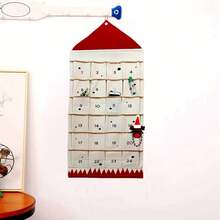 1 pieza Calendario de cuenta regresiva navideño con 24 bolsillos de almacenamiento, una bolsa colgante de almacenamiento para el dormitorio, la habitación del bebé, bolsas de almacenamiento decorativas para el dormitorio, la habitación del bebé, suministros de organización del hogar, accesorios para el dormitorio y decoraciones navideñas para el dormitorio, la habitación del bebé. - Multicolor - Ver 5