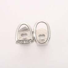 1pc Hollow Gold-Tone Side Tooth Decor, Double Hollow Heart Shaped Teeth Decoration, Punk Style, Suitable For Daily Wear, Music Festivals, Parties, Holidays, Couples Gift, Tooth Gems, Tooth Jewelry, Tooth Gem Set, Women Grillz - Multicolor - View 22