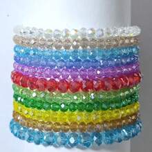 Bộ 11 vòng tay pha lê đàn hồi, có thể xếp chồng, nhiều màu sắc và được cá nhân hóa dành cho nữ, hạt thủy tinh phong cách Bohemian, thích hợp làm quà tặng tình bạn hoặc quà tặng cô dâu - Nhiều màu - Xem 21
