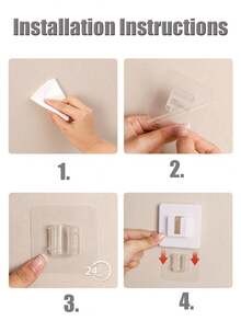 1 件/2 件发夹和头带收纳架，无需钻孔 - 白色 - 查看 5