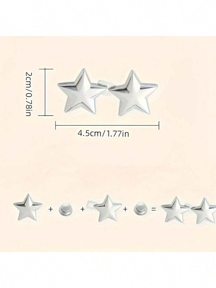 1Pair/2pairs Star Shape Jeans Button, Pants Waist Tightener, Adjustable Waist Buckle Sets, No Sew And No Tools Detachable Decorative Waist Buckles, Jean Buttons Pins For Loose Jeans, Pants - Style 4 - View 10