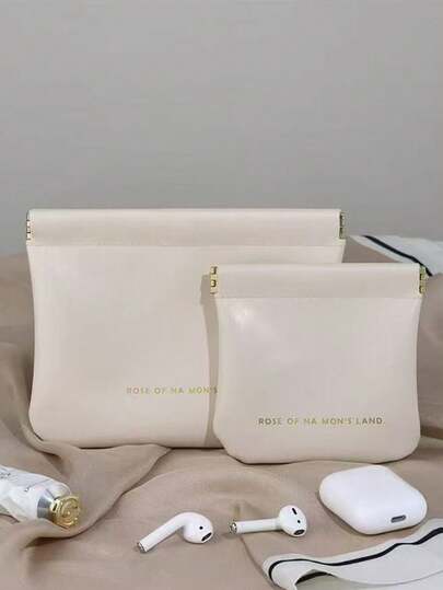 1 Stück/2 Stücke wasserdichte tragbare Make-up Tasche, selbstschließende Kopfhörer Tasche, Stromladegerät Lippenstift Organizer, Kabel Organizer, tragbare Tasche, Reise Schutzhülle für Handy-Ladegerät, USB-Stick, Mini Kabel Kopfhörer Zubehörtasche