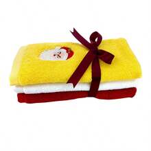 1/3/4 Christmas Decorative Handkerchiefs With Embroidered Santa Claus, Reindeer And Snowman - Kitchen And Bathroom Towels, Household Cleaning Supplies, Holiday Decorations, Seasonal Designs, Durable Fabrics, Popular With Gift Buyers - Multicolor - View 11