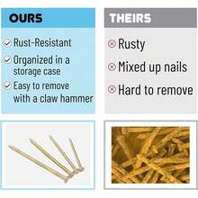 Kit de surtido de uñas, 600 piezas, 4 tamaños, oro, uñas pequeñas, uñas para colgar imágenes, uñas de acabado, uñas de pared para colgar, clavos de alfiler, clavos de hardware, clavos - Oro rosa - Ver 5