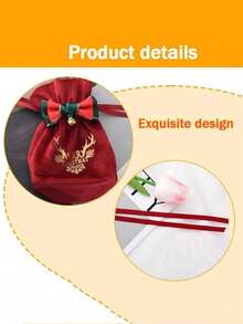 1 كيس هدايا مخملي بشريط ربط، كيس هدايا بنقش سانتا كلوز والأيائل مع سحاب، ديكور شجرة عيد الميلاد، ديكور حفلة عيد الميلاد المنزلية، 1 قطعة - ديكورات عيد الميلاد، أكياس هدايا عيد الميلاد، أكياس حلوى عيد الميلاد، أكياس فاكهة السلام، أكياس تفاح عيد الميلاد، حقائب عيد الميلاد