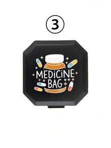 Portable Compartment Pill Box With Cartoon Medicine Box, Pill, Bottle, Cartoon Syringe Pattern, Portable Medical First Aid Bag, 6-Compartment Capsule Storage Box, Travel Pill Box, Medicine Box, 6-Compartment Pill Storage, Travel Mini Pill Box,