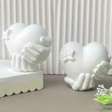 Molde de yeso con forma de corazón, molde de resina, molde para velas, adecuado para múltiples propósitos DIY, ideal para hacer decoraciones para el Día de San Valentín, fiestas y días festivos - Blanco - Ver 5