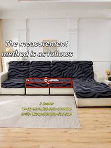 1 pieza Funda de cojín de sofá antiensuciamiento de tela suave y esponjosa con estampado de cebra, tela de jacquard de felpa gruesa con contraste de colores negro y gris, adecuada para cubrir el respaldo, 1/2/3/4 plazas o chaise longue de sofá en otoño/invierno