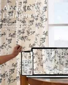 2 Pcs Beautiful Floral Design Sheer Curtains, Softness Cozy Privacy Curtains, Great Quality Elegant Vintage Gorgeous Curtains, Pretty Colors And Well Made Lightweight Curtains - 黑色 - 查看 9