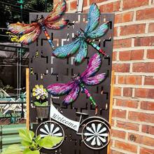 Metal Dragonfly Wall Decor, 9 Inches Dragonfly Outdoor Wall Art Fence Garden Yard Patio Decorations