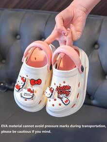 Sanrio 1 双女童舒适镂空凉鞋，学生一脚蹬鞋，儿童柔软透气多功能沙滩花园鞋 3-12 岁