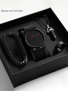 男童经典圆形石英表套装（4件套），包含手表、项链、手链和戒指。适合日常佩戴，例如返校、聚会和旅行。也是送给朋友、生日、毕业或圣诞节的绝佳礼物。 - 彩色 - 查看 11