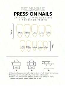 24pcs Almond Shape Minimalist Floral Green Accent 3D French Style Artificial Nail Tips, Sweet & Elegant Design Suitable For Office Ladies, Daily Occasions, Meetings, Dates, Press On Nails, Nails Press On, Christmas & New Year Nails - Nhiều màu - Xem 4