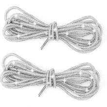 Glitter Rope 2PCS Glitter, Rhinestone Rope Shoe Strings Shiny Hoodie String Replacement Drawstring Cords For Sweatpants Trunks Bags Accessories 1 Pair Rhinestone Shoe Laces, Round Glitter ShoeLaces For Sneakers, Crystal Bling Diamond Rope Shoe Strings Luxury Rhinestone Shoelaces, Round Rhinestone Shoes/Hat Straps, Fashionable And Shiny, Crystal Drawstring Sports Shoes, Sports Shoes
